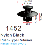 Κλιπς θόλου προφυλακτήρα Nissan - JW1452