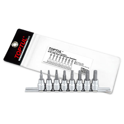 Toptul Σετ Καρυδάκια με μύτη Torx Κοντά 3/8 (48mm) ,Τ15-Τ50, 8pcs