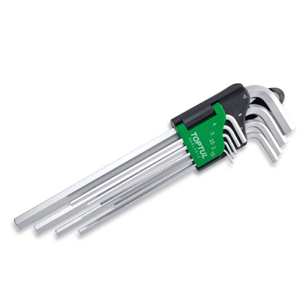 Toptul Κλειδιά Γωνίας Allen Extra Long Type 1,5-10mm 9pcs