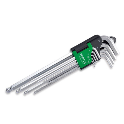 Toptul Κλειδιά Γωνίας Allen Μπίλιας Extra Long Type 1,5-10mm 9pcs