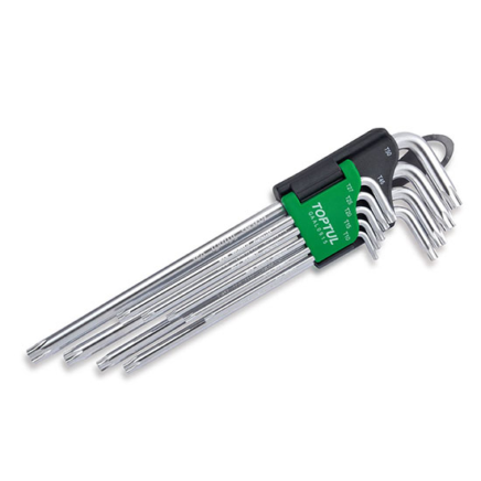 Toptul Κλειδιά Γωνίας Torx με Οπή Extra Long Type T10-T50 9pcs